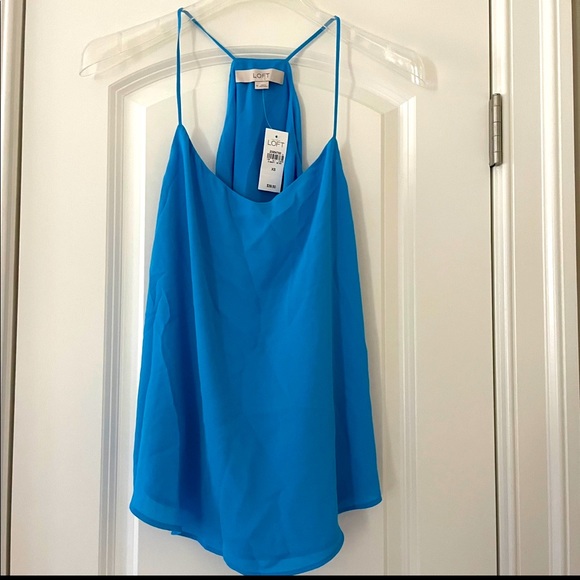 NWT LOFT Bright Blue Halter Top XS - Picture 1 of 6